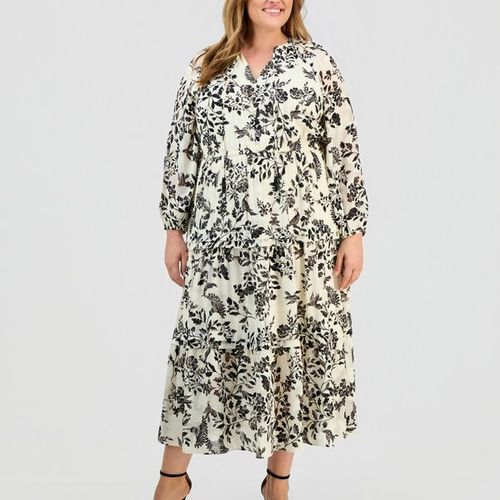 long sleeve dress shirt dress Avec Les Filles Button Front Dress - Blue Stripe main image 0