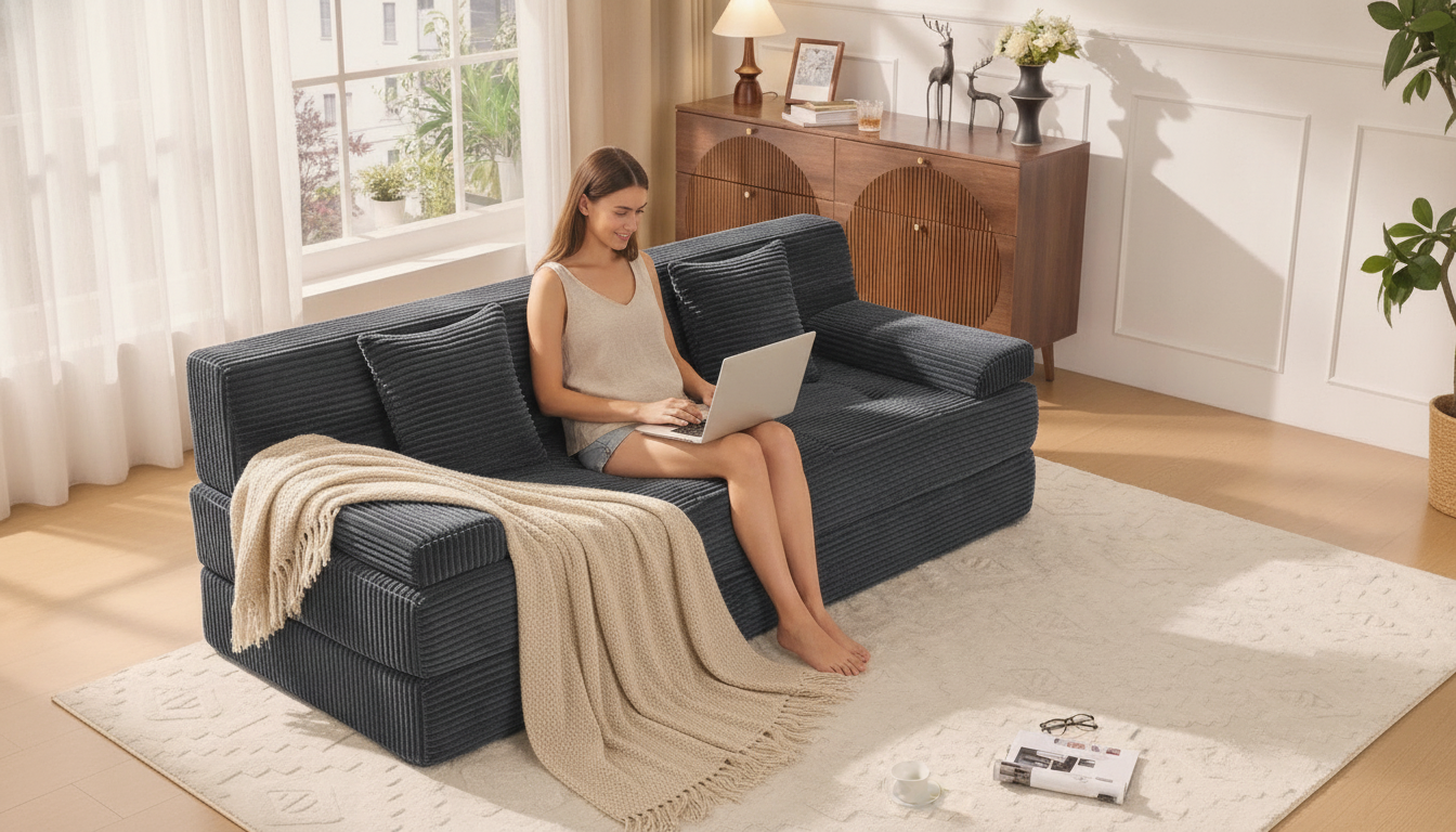 AK　NEIGHBORHOOD FOLDING SOFA. $310 No-Assembly Folding Sofa Bed for Small Apartments